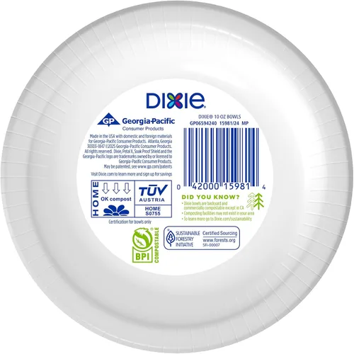 Vista 7 de Dixie Cuencos de papel pequeños, 10 onzas, 72 unidades, aptos para microondas, a prueba de remojo, cuencos desechables, ideales para aperitivos