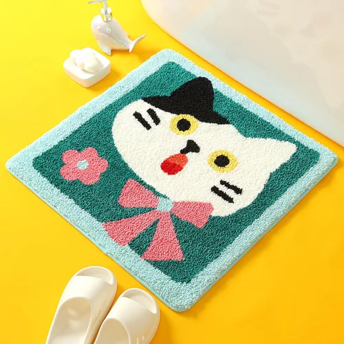 Vista 9 de Molesun Lindo tapete de baño de oso, tapete de baño antideslizante y suave, divertido tapete de microfibra de felpa absorbente de agua