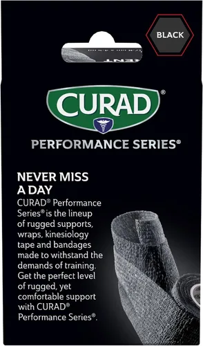 Vista 3 de CURAD Performance Series - Envoltura atlética autoadherente, color negro, 3 pulgadas x 5 yardas, soporte de compresión para lesiones deportivas
