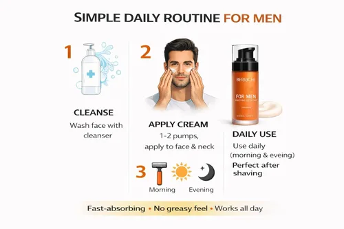 Vista 3 de Crema facial antienvejecimiento para hombre, de rápida absorción y orgánica, antiarrugas con potente antioxidante astaxantina y aceite de jojoba I