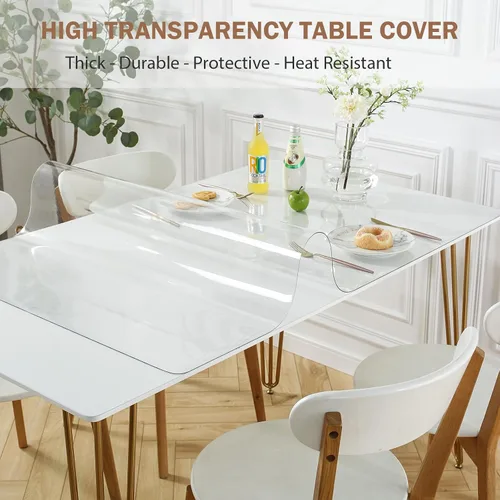 Vista 2 de LovePads -Protector transparente para escritorio, 1/16 pulgadas de grosor, 12 x 24 pulgadas, protector de vinilo transparente para mesa, escritorio