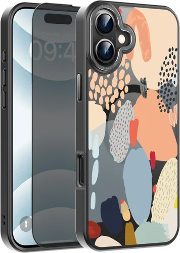 Vista 120 de Goodon para iPhone 15 Pro Max con protector de pantalla de privacidad, compatible con Magsafe, funda translúcida mate a prueba de golpes - Linda