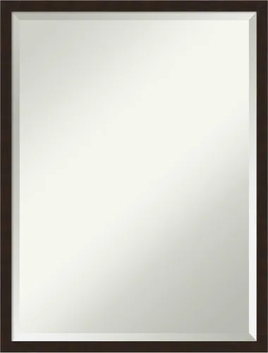 Vista 46 de Amanti Art Espejo de pared marrón de 26 x 22 pulgadas, espejo rectangular de baño de Alejandría marrón rústico para decoración de pared, sala