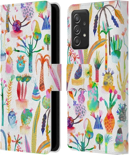 Vista 204 de Head Case Designs Officially Licensed Ninola Brushstrokes Black Summer Patterns Leather Wallet Case Compatible with Samsung Galaxy A07 4G