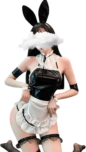 Vista 2 de Jilneed Sexy Cosplay lencería para mujeres linda traviesa criada trajes lencería conjunto para sexo