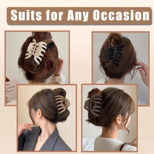 Vista 6 de 4 Piezas Pinzas de Garra de Pulpo Pinzas de Garra para Cabello de Pulpo para Mujeres 3.8" Pinza Grande para Cabello para Mujeres Agarre Fuerte Clip