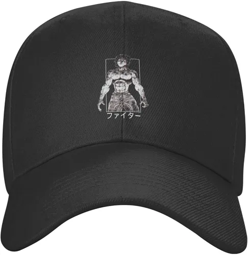 Vista 2 de Anime Baki The Grappler Baseball Cap Mens Womens Adjustable Classic Logo Dad Hat Breathable Casual Sports Trucker Hat Black