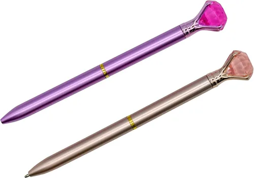 Vista 6 de 12 bolígrafos de diamantes de fantasía, bolígrafos novedosos con gemas de cristal, tinta negra para escuela, oficina, novia, boda, fiesta