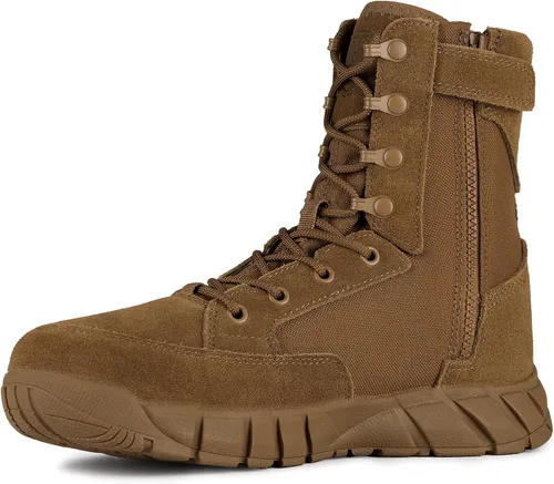 Vista 10 de FREE SOLDIER Men's 8 Inch Tactical Side Zip Boots Military Army Work Boots Lightweight Combat Boot for Motorcycle Boot