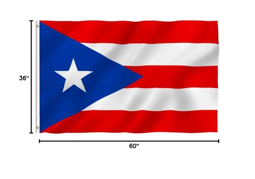 Vista 4 de Bandera de poliéster de Puerto Rico, estampada, 3 x 5 pies