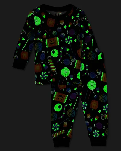 Vista 2 de The Children's Place Kids' Sibling Matching Halloween and Holiday Pajama Sets, Cotton