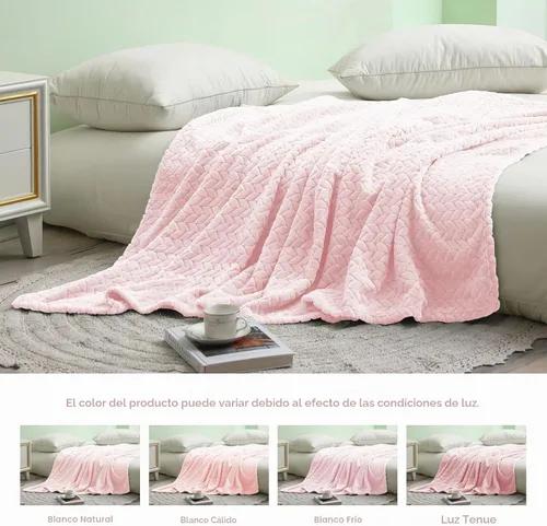 Vista 5 de Exclusivo Mezcla Manta de forro polar para sofá, 50 x 70 pulgadas, rosa Rosa claro