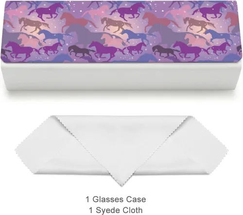 Vista 3 de Fansty Horses - Estuche para gafas unisex, caja protectora portátil a la moda, contenedor para gafas