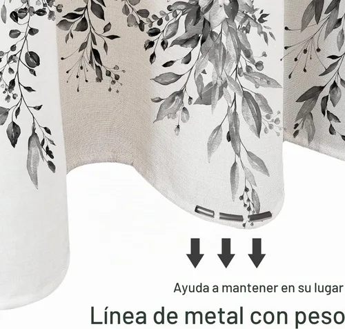 Vista 6 de Tititex - Juego de cortinas de ducha de eucalipto negro, hojas de acuarela gris en la parte superior, con decoración floral de baño, 60 x 72