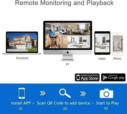 Vista 4 de Sistema de cámara de seguridad inalámbrica con 3TB HDD, 8 cámaras bala CCTV