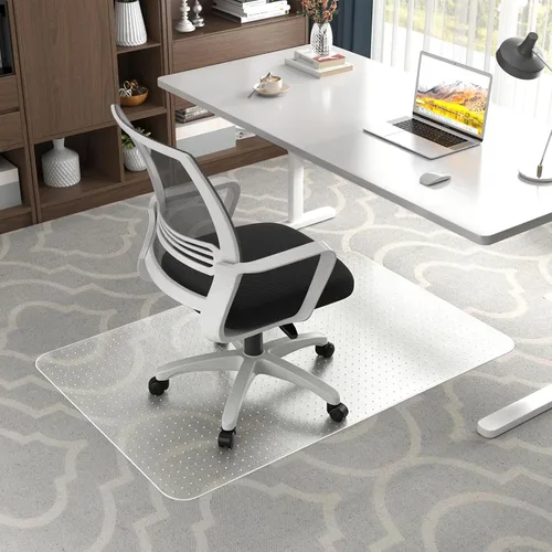 Vista 12 de Alfombrilla para silla de oficina para suelos duros - 45''×53'', protector de suelo transparente de PVC resistente para madera/azulejos Transparente