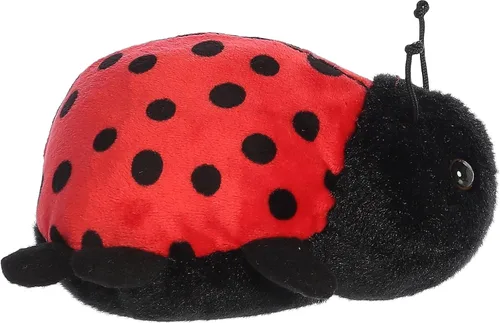 Vista 3 de Aurora® Adorable Mini Flopsie™ Ladybug-Ladybird™ Animal de Peluche - Mini Compañeros Listos para Aventuras Juguetonas - para Niños de Todas