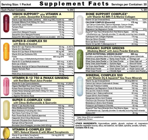 Vista 2 de Great Start - Paquete diario de vitaminas todo en uno, nutrición esencial, vitaminas C, D3, K2, complejo B, zinc, oligominerales, súper verduras