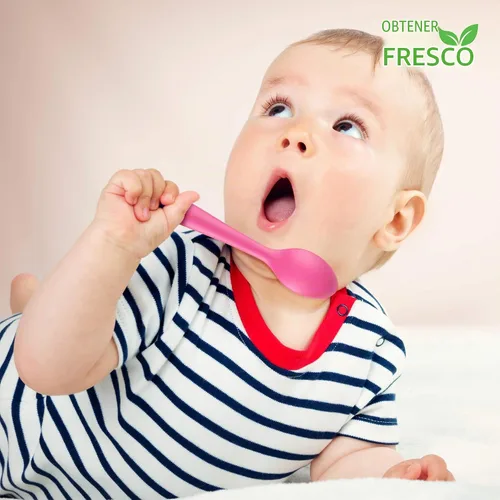 Vista 8 de GET FRESH Juego de cucharas de bambú para niños, paquete de 4 cucharas reutilizables de fibra de bambú para uso diario, cubiertos grandes de bambú