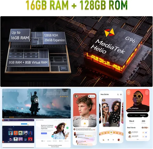Vista 2 de Ulefone Armor 22 Teléfono resistente, IP68/IP69K, cámara de gran angular de 64MP y cámara de visión nocturna de 64MP, pantalla FHD+ de 6.58” 120Hz