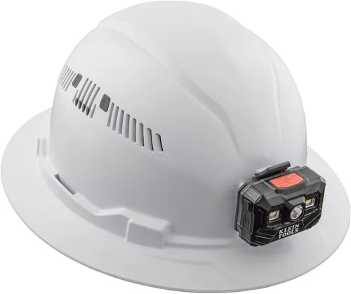 Vista 7 de Klein Tools Hard Hat and Accessories Kit, Vented Full Brim Hard Hat, Headlamp, Sweat Band