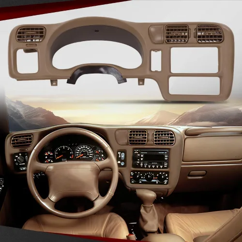 Vista 3 de CROSSDESIGN Bisel de tablero de instrumentos con bisel de tablero doble DIN compatible con Chevy Blazer S10 GMC Jimmy Sonoma 1998-2004