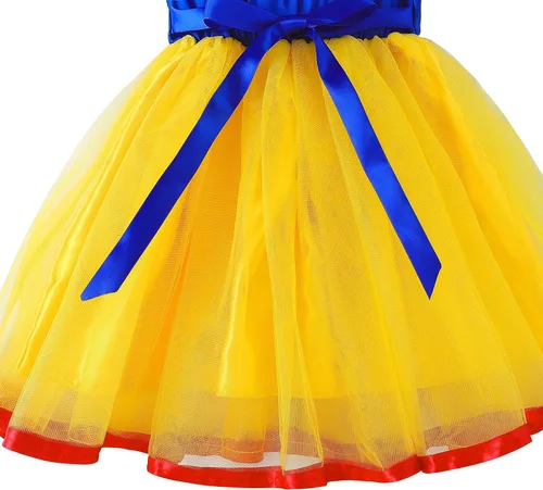 Vista 7 de Aoiviss Disfraz blanco nieve para niñas ropa de vestir de princesa disfraz de Halloween y cosplay