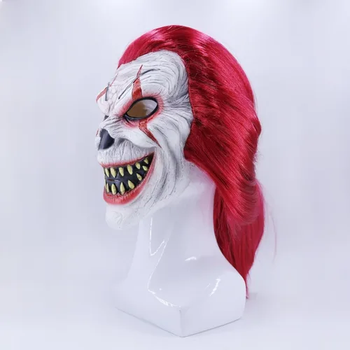 Vista 4 de Máscara de payaso aterrador, máscara de diablo de terror