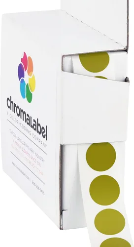 Vista 7 de ChromaLabel Kit de puntos verdes y rojos con código de color permanente de 1/2 pulgada, 2 cajas, 1000/caja
