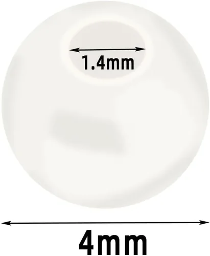 Vista 6 de 2000 cuentas de perlas de color marfil para fabricación de joyas, cuentas de perlas de plástico de 0.157 pulgadas (0.157 in), perlas redondas