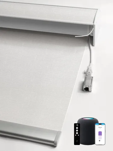 Vista 22 de SmartWings Persianas enrollables con cable duro PoE 100% opacas, muestra de tela