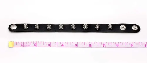 Vista 6 de Manfnee Pulsera gótica punk con remaches de clavos de metal, ajustable C: 3 piezas