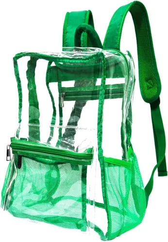 Vista 3 de KekeInt'l - Mochila transparente de PVC resistente, 40 libras, Verde, Mochila transparente