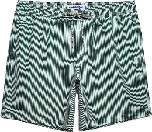 Vista 64 de maamgic Traje de baño para hombre, de secado rápido, con forro de malla, divertido traje de baño de 7 pulgadas Raya azul