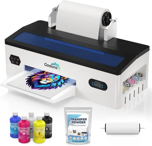 Vista 2 de Godora DTF - Adhesivo termofusible de transferencia digital blanco en polvo para prendas de color negro u oscuro, transferencia pretratamiento