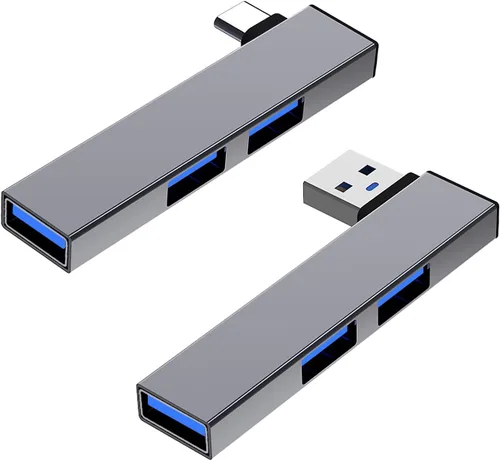 Vista 2 de Concentrador USB, concentrador USB de 3 puertos con puerto USB 2.0 y puerto USB 3.0, divisor USB, extensor USB para laptop, PC, unidad flash, disco