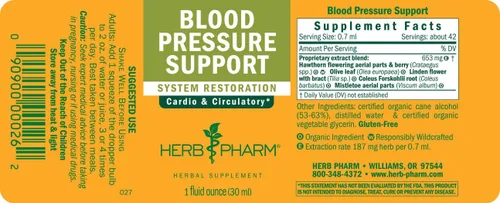 Vista 8 de Herb Pharm Fórmula líquida de apoyo para la presión arterial para los sistemas cardiovascular y circulatorio, 1 onza