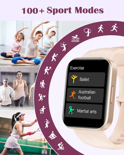 Vista 2 de RUIMEN Relojes inteligentes para mujeres y hombres (responderhacer llamadas) compatibles con teléfonos iPhoneAndroid, pantalla HD de 1.85 pulgadas