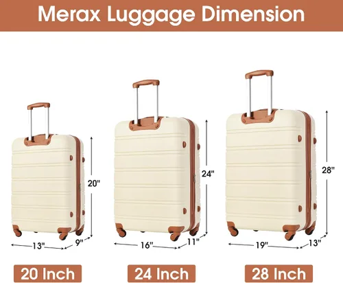 Vista 6 de Merax Unisex Adulto Hardside, Blanco y marrón A-1, Hardside