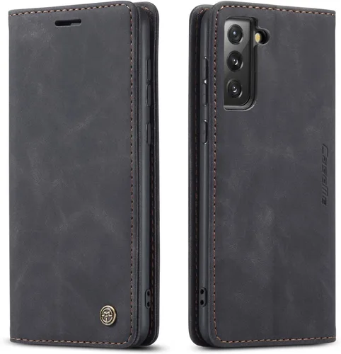 Vista 29 de Funda tipo cartera compatible con Samsung Galaxy S21 con tarjetero de bloqueo RFID, funda de piel con función atril para Samsung Galaxy S21 de 6.2