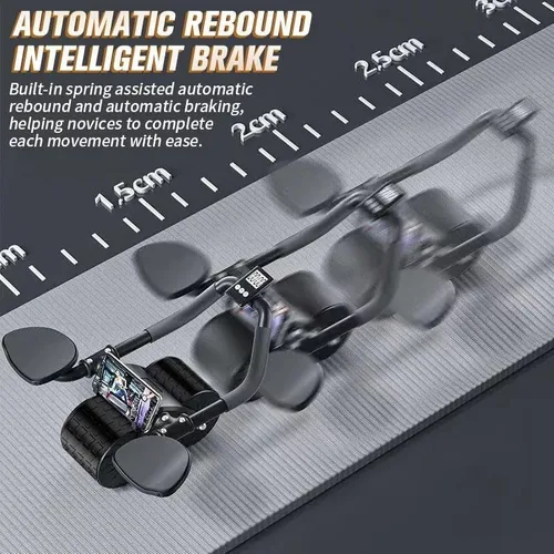 Vista 2 de Rueda de Abdominales 2026 Nueva con Temporizador y Almohadilla para Rodillas, Rueda Abdominal de Rebote Automático con Soporte para Codos, Equipo