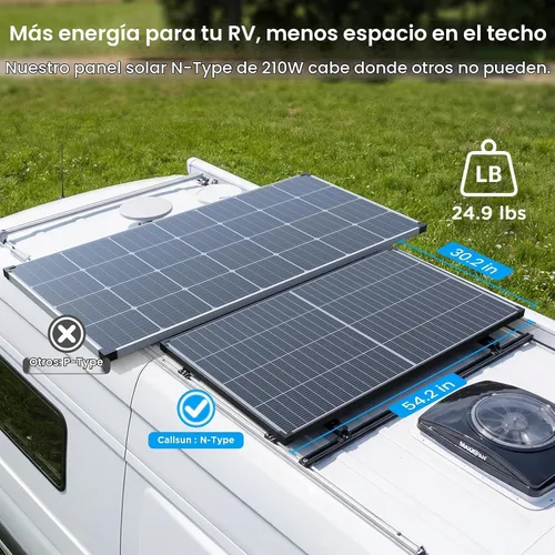 Vista 7 de 210W N-Type 16BB Bifacial Solar Panel, Vmp 34.2V for 24V Systems