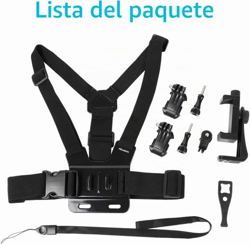 Vista 7 de Soporte de correa de pecho para teléfono celular, soporte universal para teléfono celular para cámara de acción POV, compatible con Gopro Akaso