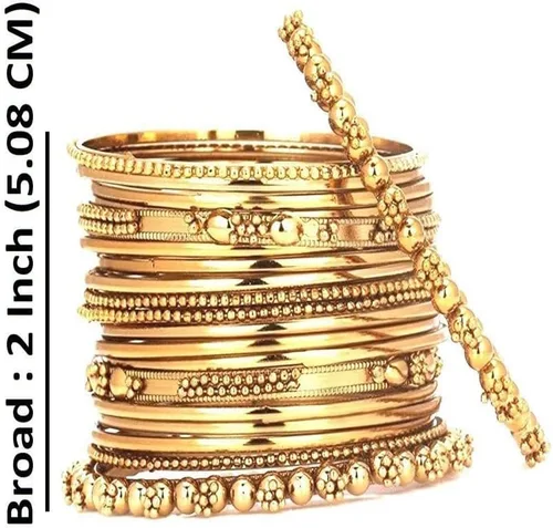 Vista 6 de Efulgenz Indian Oxidized Bangle Bracelet Set for Women Antique Bangle Set Plain Metal Bangles Boho Bracelet Set Fashion Statement Jewelry for Women