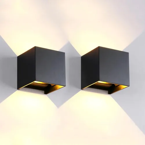 Vista 15 de 2 piezas de luces de pared G9 para exterior/interior, apliques de pared con luces hacia arriba y abajo, IP65 impermeables, iluminación moderna
