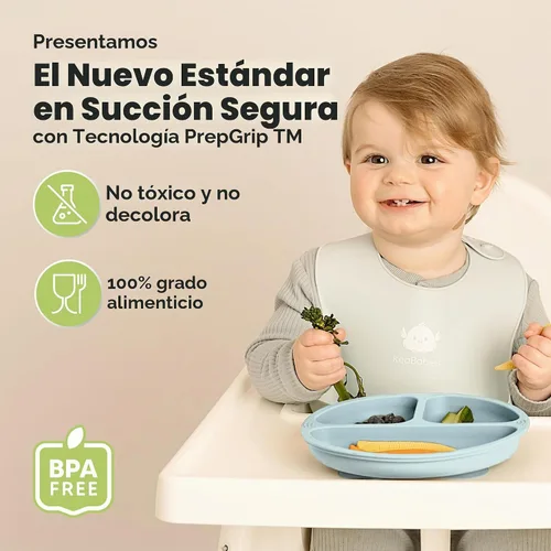 Vista 2 de KeaBabies - Placas de succión para bebé, niño, 3 unidades, silicona sin BPA Alps