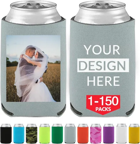 Vista 12 de Enfriadores de cerveza personalizados personalizados con foto imagen logotipo texto personalizado 1-150pcs soporte de latas a granel manga aislante