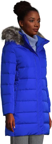 Vista 3 de Lands End - Abrigo con capucha largo de invierno y grado de relleno de 600 en capacidad de aislamiento térmico para mujer