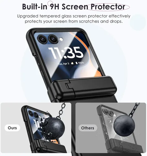 Vista 8 de Maxdara Funda magnética para Motorola Razr 2025/2024, con soporte oculto, compatible con MagSafe, protector de pantalla integrado, protección