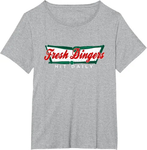 Vista 97 de Camiseta divertida de béisbol y softbol Don't Bunt Hit Fresh Dingers, Negro